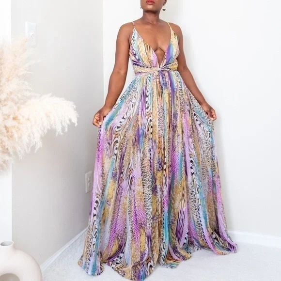 Multicolor animal print maxi dress - Picture 6 of 12